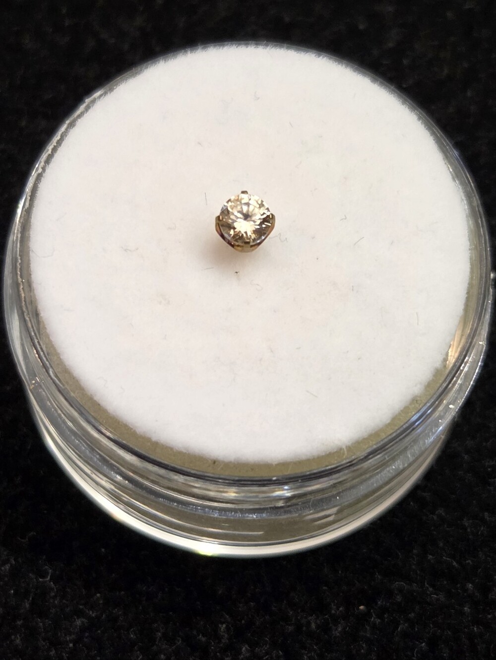 NeoMetal Threadless Titanium Prong-set Gem End Champage 3mm